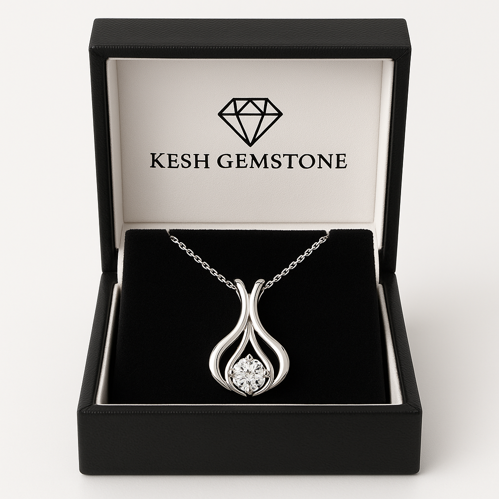 5.00 Ct Natural Diamond Lotus Pendant in 14K White Gold | Earth-Mined | E–F Color, VS Clarity | Certified by IGL&I