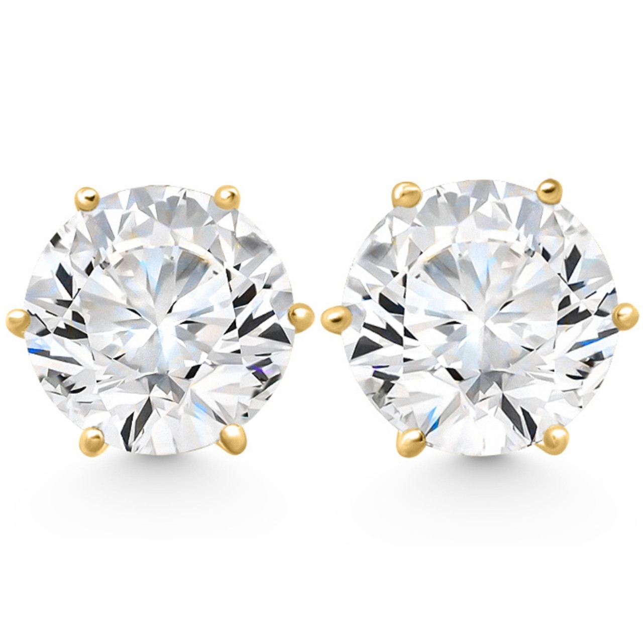 2 Ct TW Sylvie Round Diamond Stud Earrings | G–H Color, VS2–SI1 Clarity | 14K White Gold Finish with Push Butterfly Backs