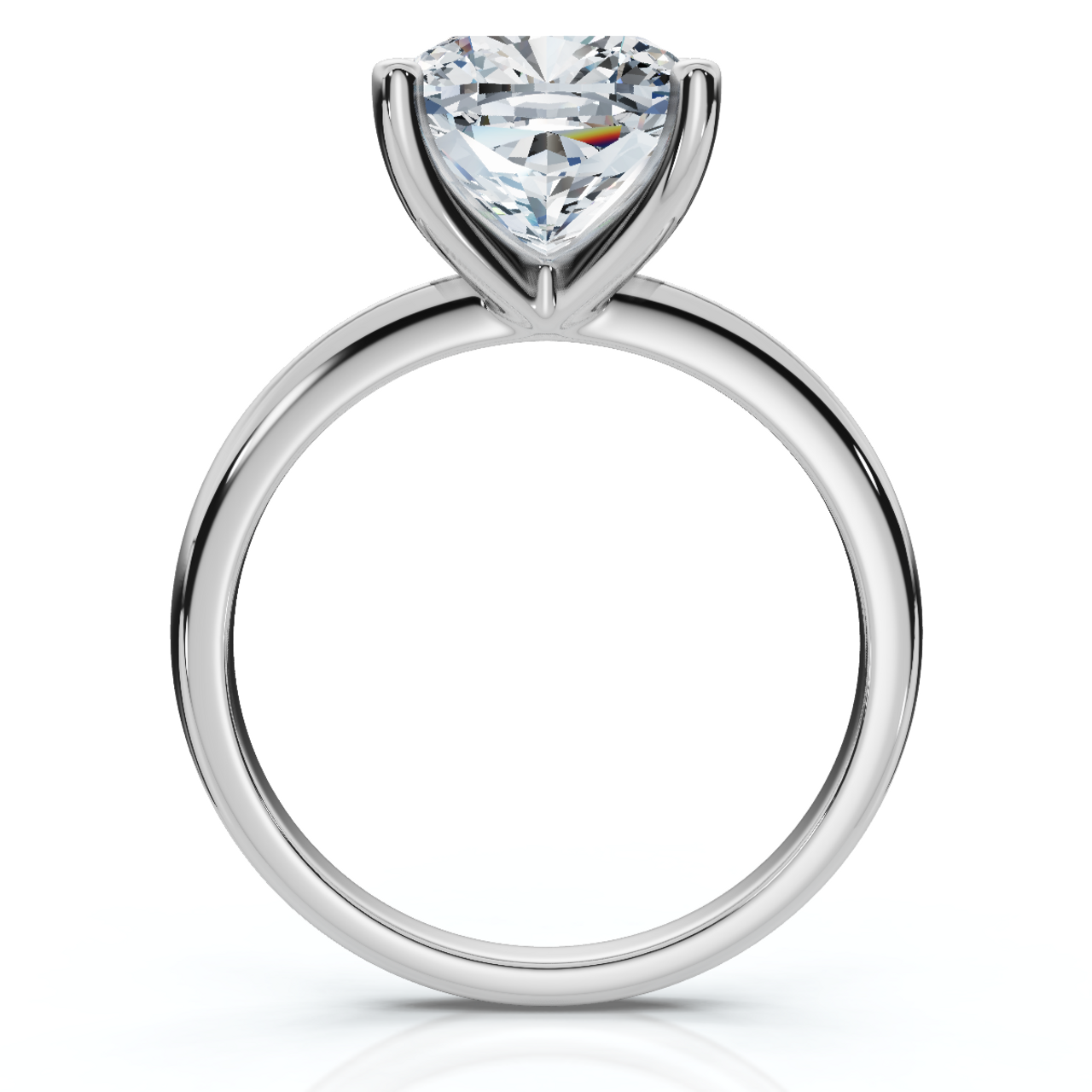 Certified 3 Carat Cushion Cut Diamond Solitaire Engagement Ring | G-H Color, VS Clarity | 14K Gold Finish