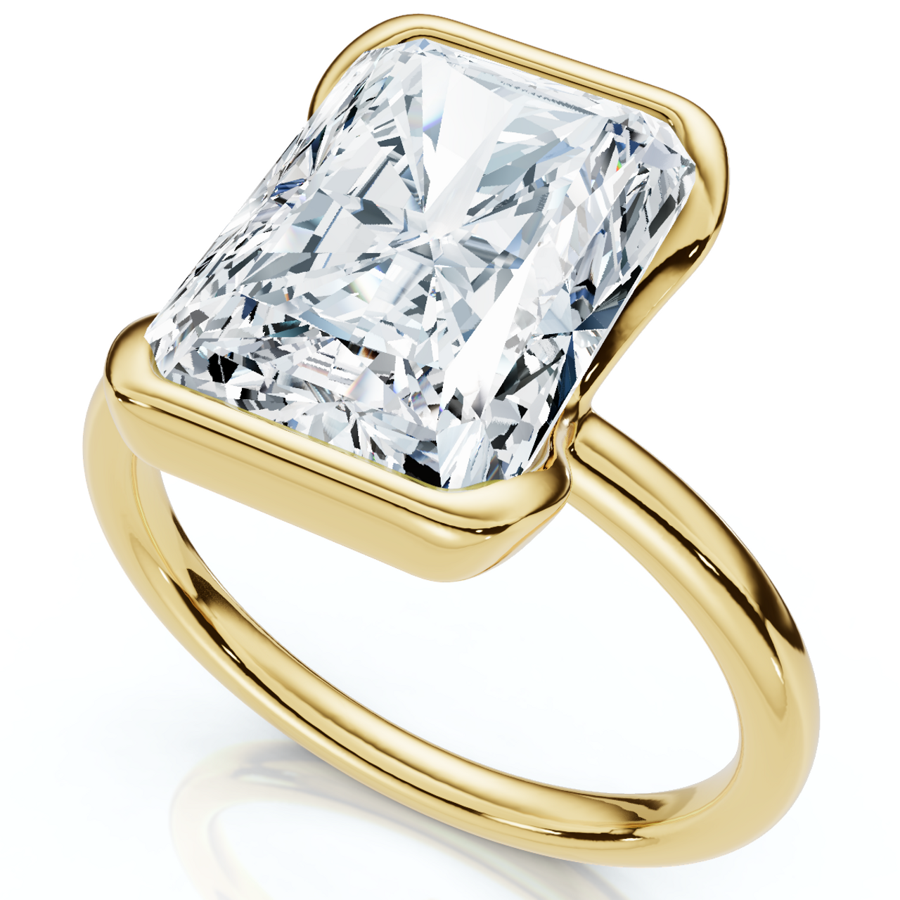 Certified 4 Carat Radiant Cut Diamond Solitaire Engagement Ring | D-E Color, VS Clarity | 14K Gold Finish
