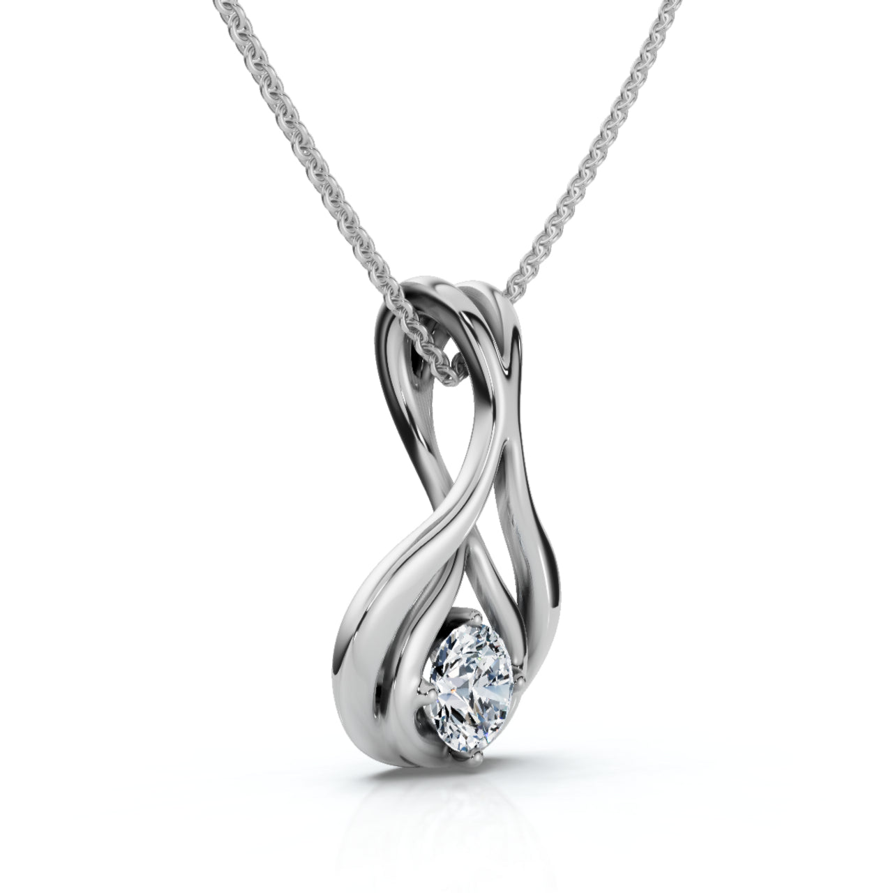5.00 Ct Natural Diamond Lotus Pendant in 14K White Gold | Earth-Mined | E–F Color, VS Clarity | Certified by IGL&I