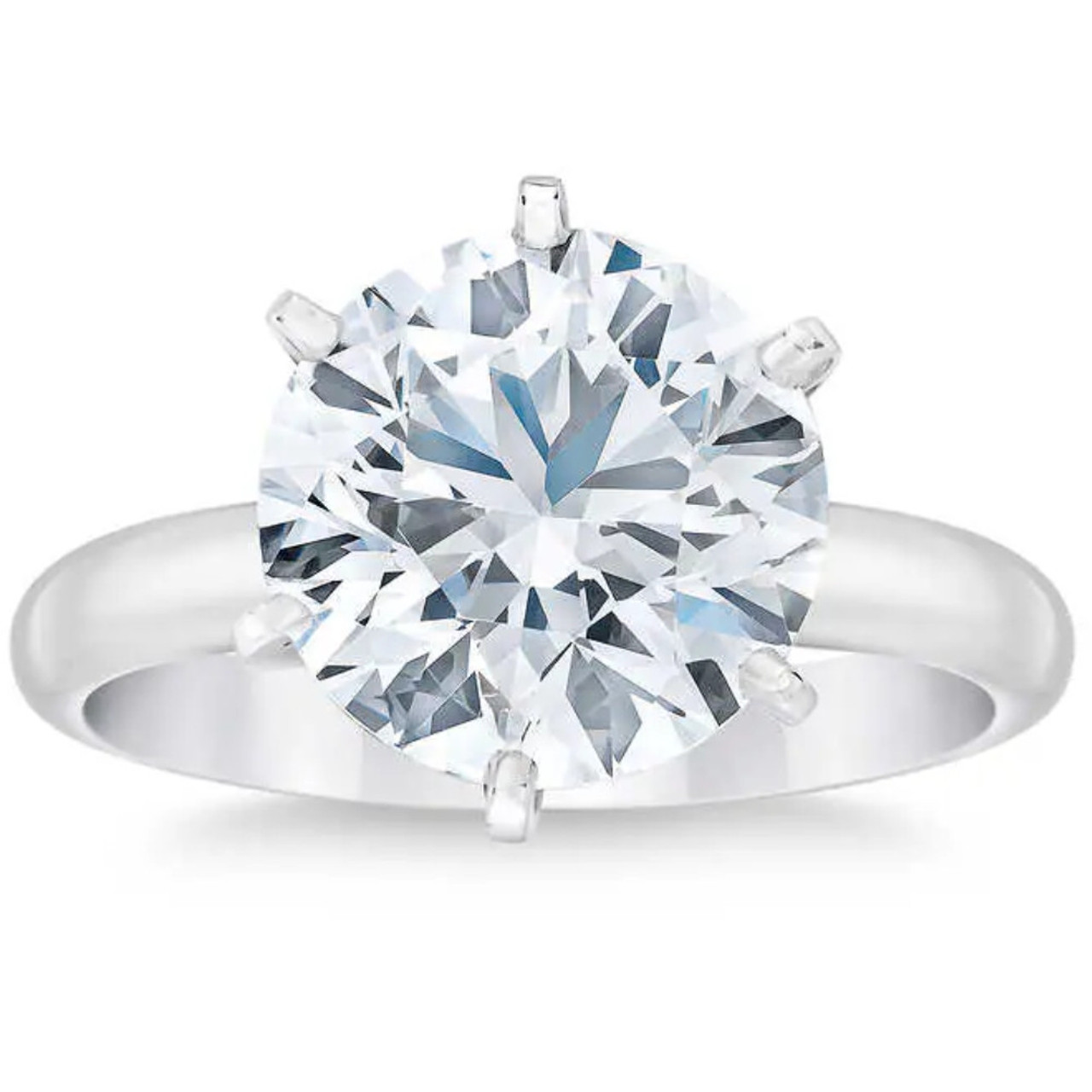 Certified 5 Carat Round Brilliant Diamond Solitaire Engagement Ring | G-H Color, VS Clarity | 14K Gold Finish