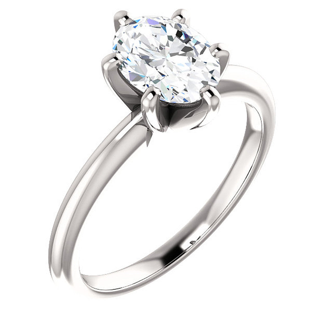 Certified 1 Carat Oval Cut Diamond Solitaire Engagement Ring | G-H Color, VS Clarity | 14K Gold Finish