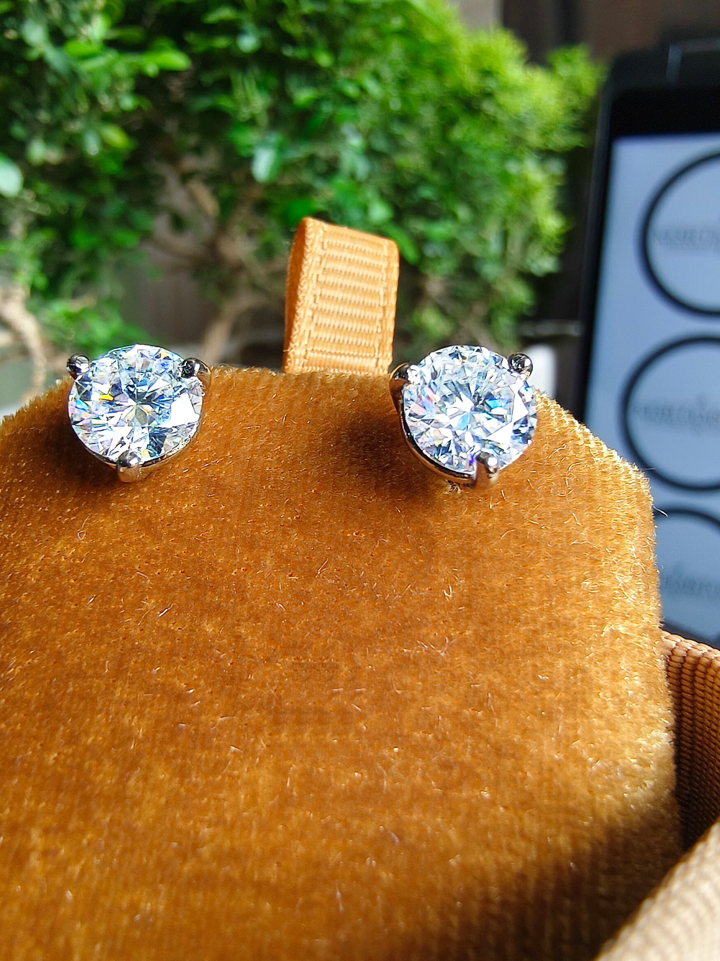 2 CT Round Diamond Stud Earrings – Certified 1 CT Each – Timeless Elegance in 925 Silver