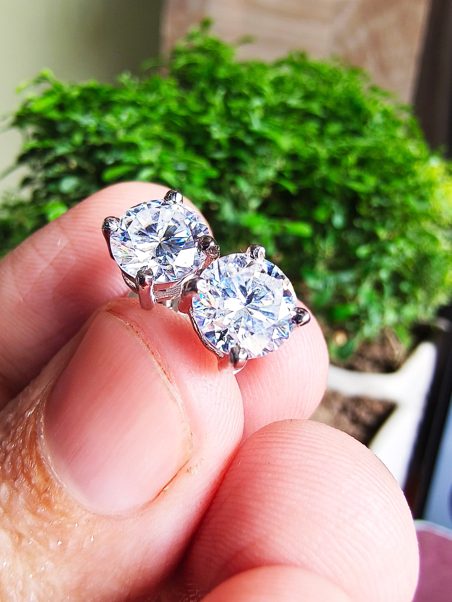4.00 Ct White Diamond Solitaire Stud Earrings – Certified Luxury in 925 Silver