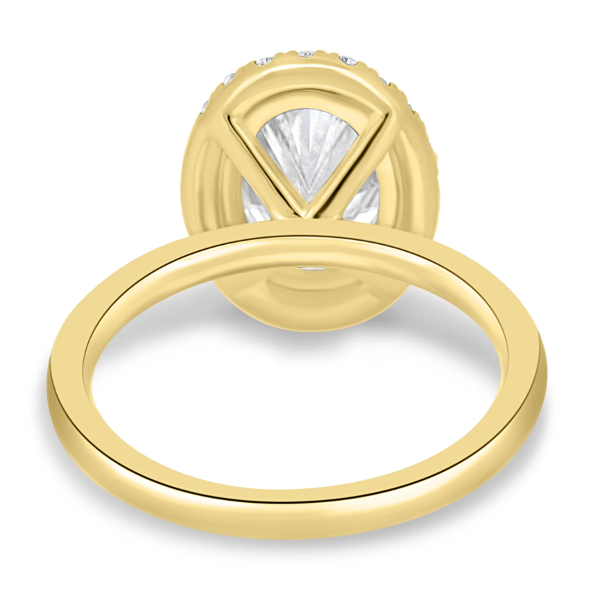 2.50 Ct Oval Cut White Diamond Halo Engagement Ring in 925 Silver with 14K Gold Plating | Radiant Sparkle Elegance