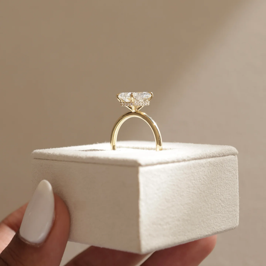 5.90 Ct Radiant Cut White Diamond Solitaire Ring | G Color VVS1 | 14K Gold Plated 925 Silver