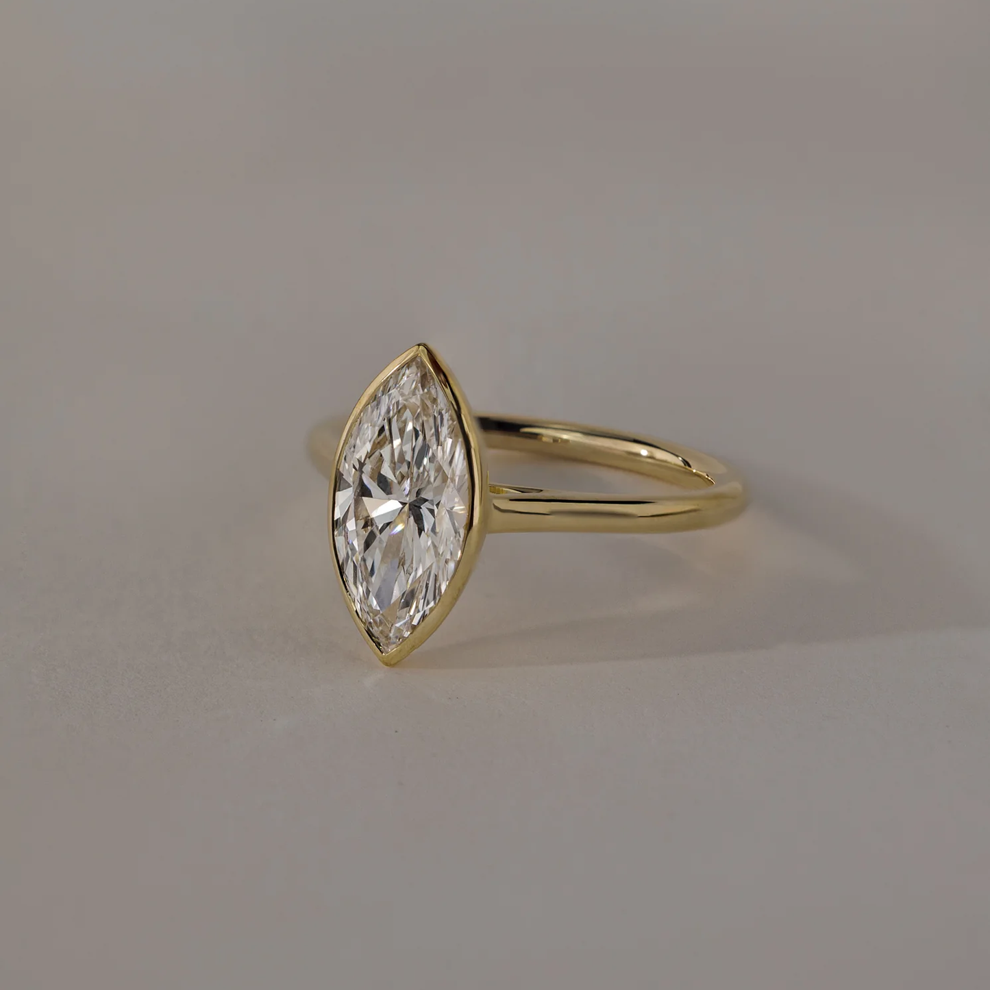 6.74 Ct Marquise Cut White Diamond Solitaire Ring | F Color VS1 | 14K Gold Plated Silver Brilliance