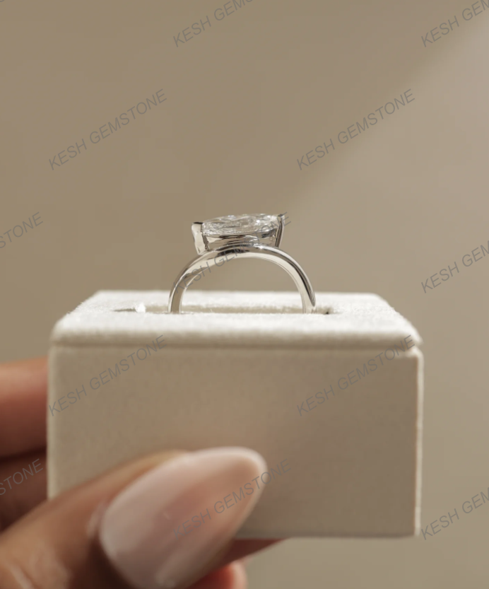 3.61 Ct Certified Marquise Cut White Diamond Twist Band Ring in 925 Silver with 14K Gold Plating – Bold & Elegant Design