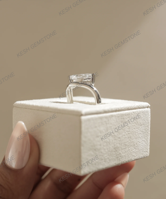 3.61 Ct Certified Marquise Cut White Diamond Twist Band Ring in 925 Silver with 14K Gold Plating – Bold & Elegant Design