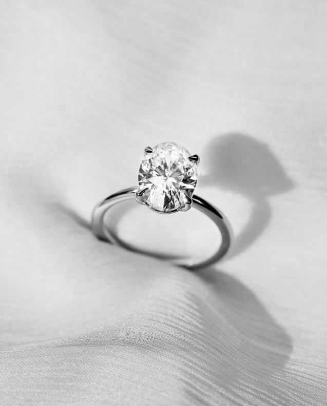 4.70 Ct Oval Cut Diamond Solitaire Engagement Ring – Elegant Four-Prong Daisy Design | 14K Yellow Gold Finish | Kesh Gemstone