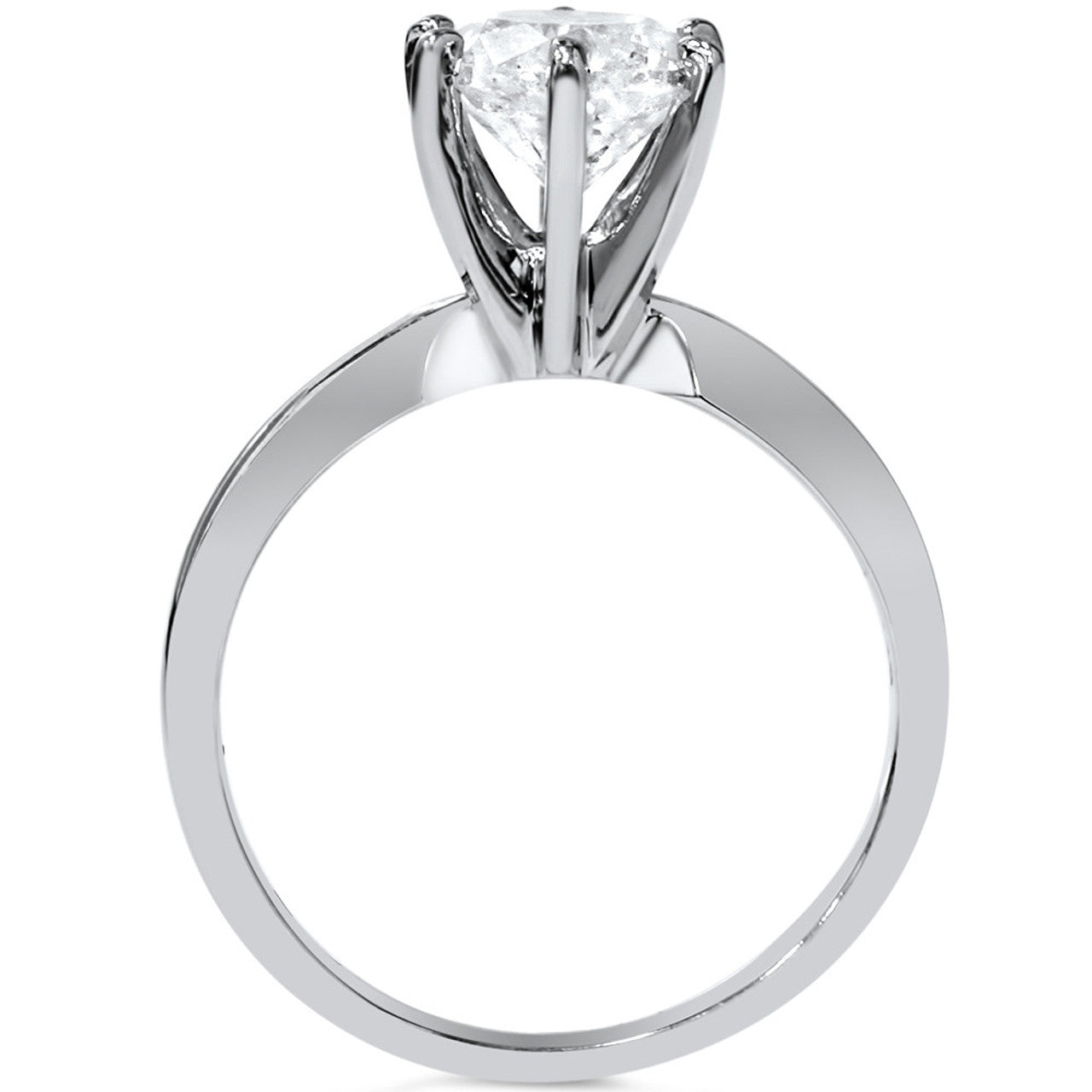 Certified 3 Carat Round Brilliant Diamond Solitaire Engagement Ring | G-H Color, VVS Clarity | 14K Gold Finish