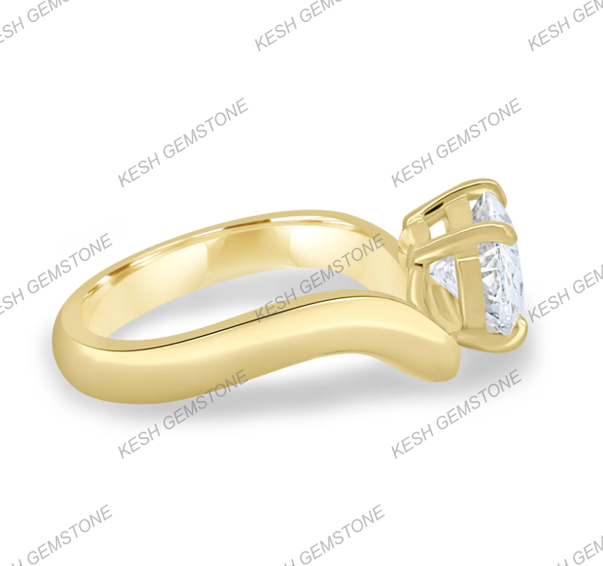 2.09 Ct Certified Oval Cut White Diamond Twist Band Ring in 925 Silver with 14K Gold Plating – Elegant Solitaire Design