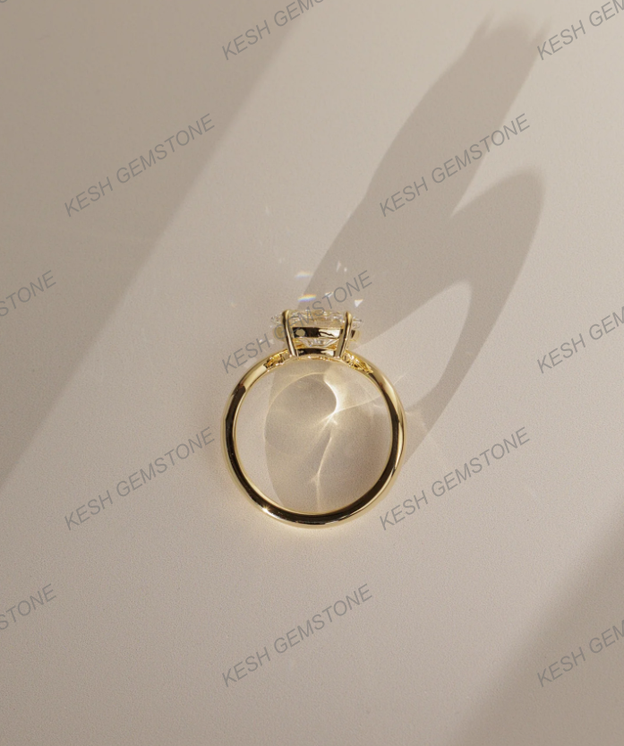 2.09 Ct Certified Oval Cut White Diamond Twist Band Ring in 925 Silver with 14K Gold Plating – Elegant Solitaire Design