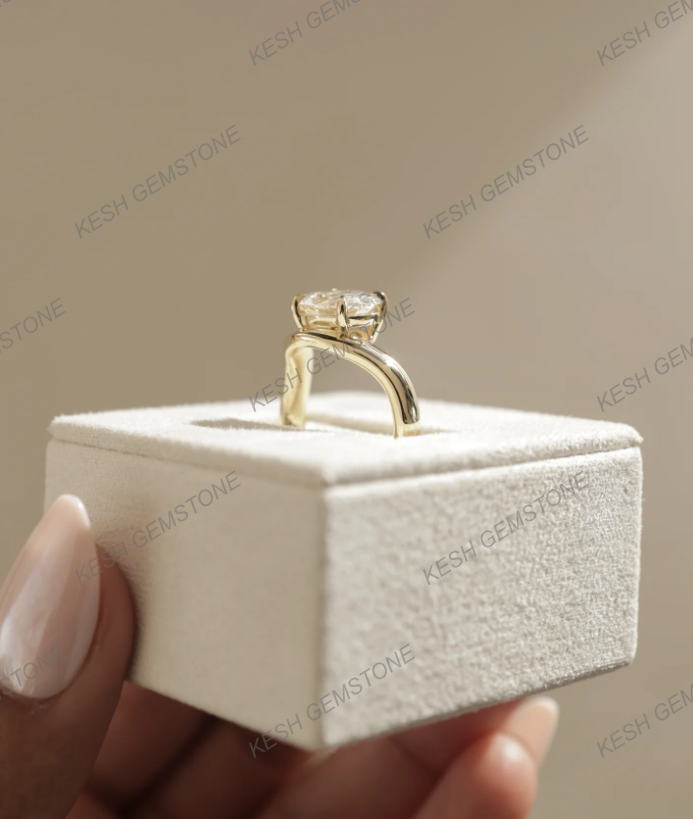2.09 Ct Certified Oval Cut White Diamond Twist Band Ring in 925 Silver with 14K Gold Plating – Elegant Solitaire Design