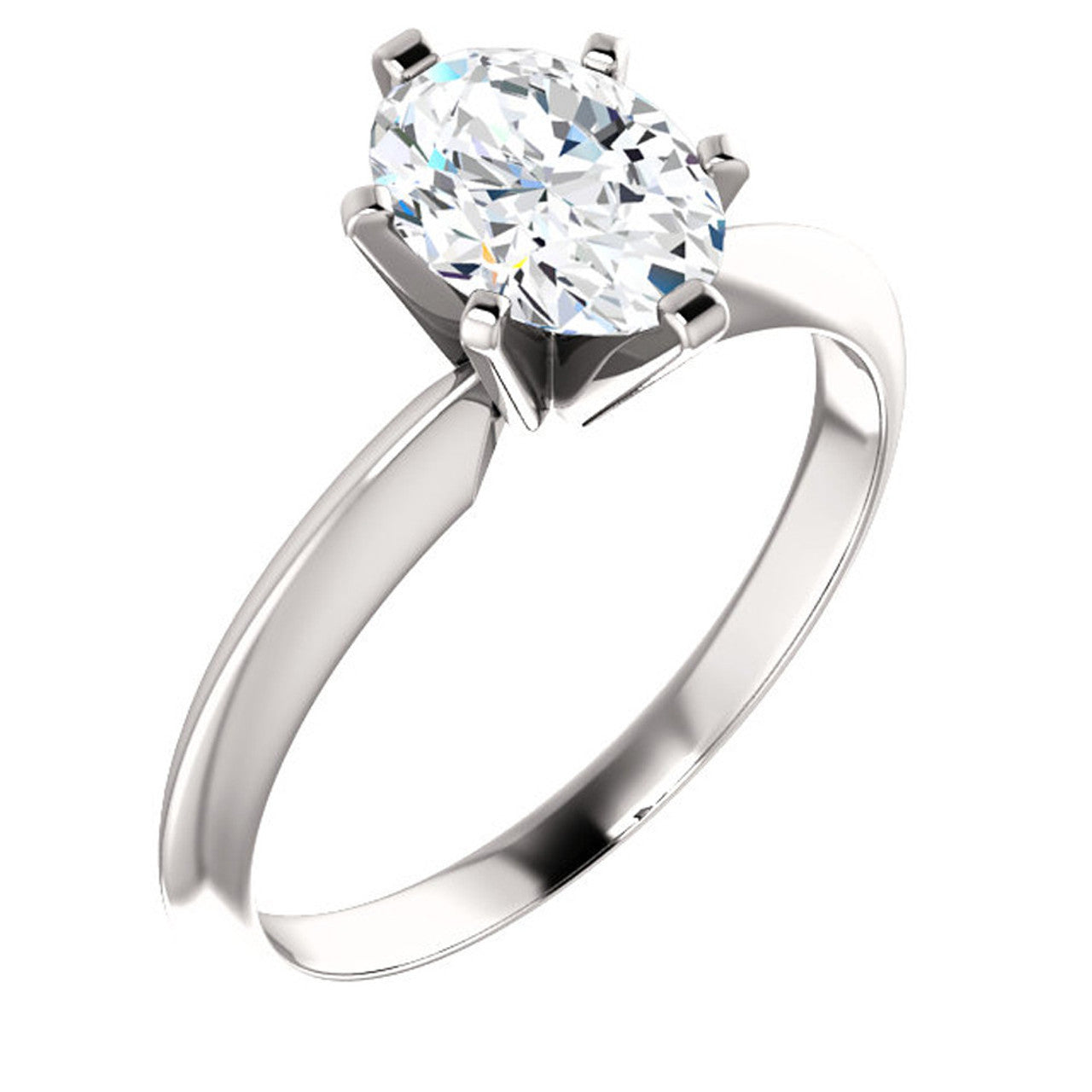 Certified 1 Carat Oval Cut Diamond Solitaire Engagement Ring | G-H Color, VS Clarity | 14K Gold Finish