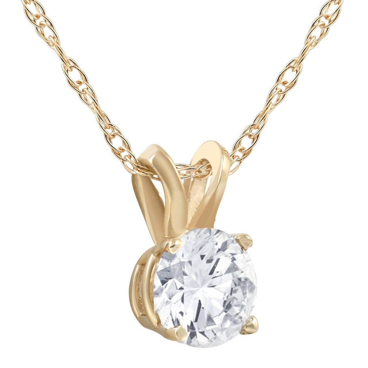 7.50 Ct Natural Diamond Solitaire Pendant in 925 Silver with 14K Yellow Gold Plating | G–H Color, I1 Clarity | IGL&I Certified