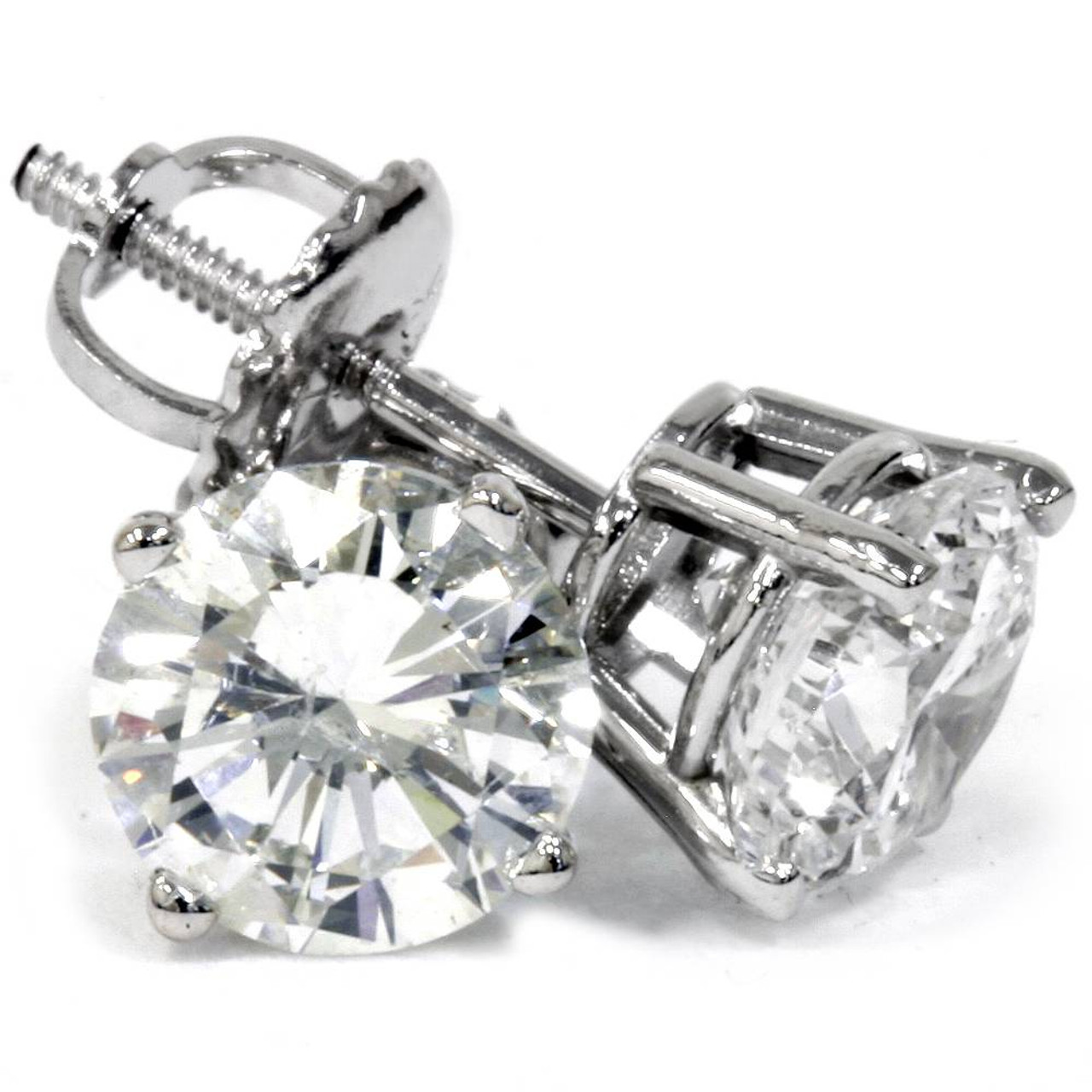2 Ct TW Sylvie Round Diamond Stud Earrings | G–H Color, VS2–SI1 Clarity | 14K White Gold Finish with Push Butterfly Backs (Copy)