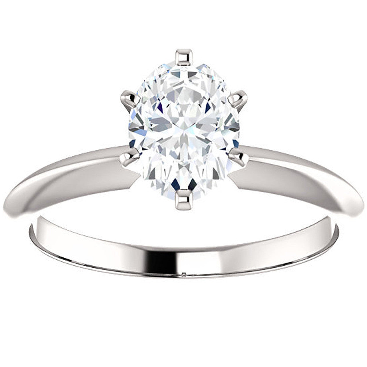 Certified 1 Carat Oval Cut Diamond Solitaire Engagement Ring | G-H Color, VS Clarity | 14K Gold Finish