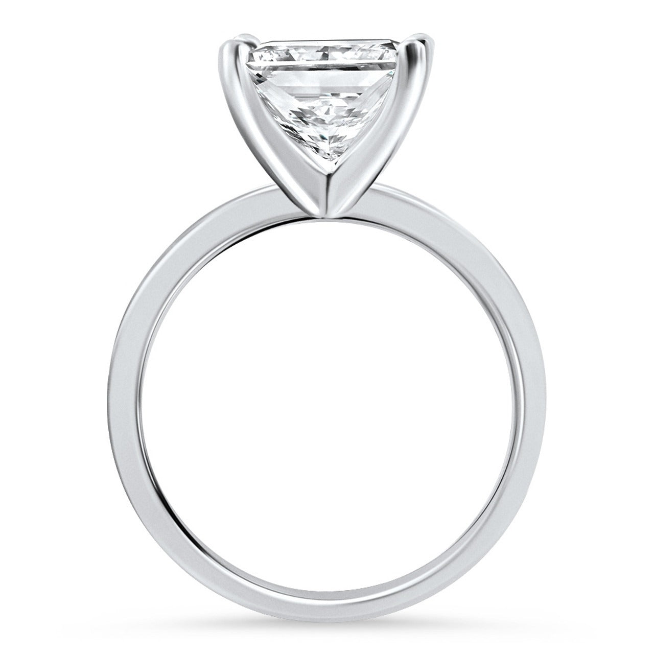 Certified 3.05 Carat Princess Cut Natural Diamond Solitaire Ring in 925 Sterling Silver
