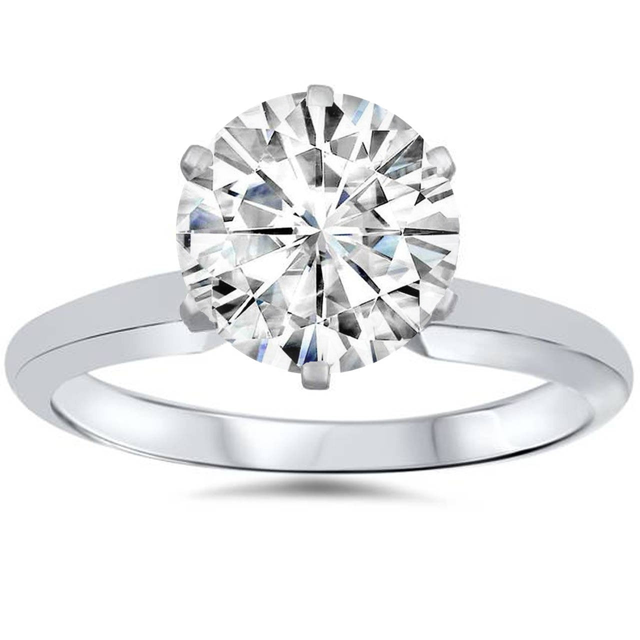 Certified 3 Carat Round Brilliant Diamond Solitaire Engagement Ring | G-H Color, VVS Clarity | 14K Gold Finish
