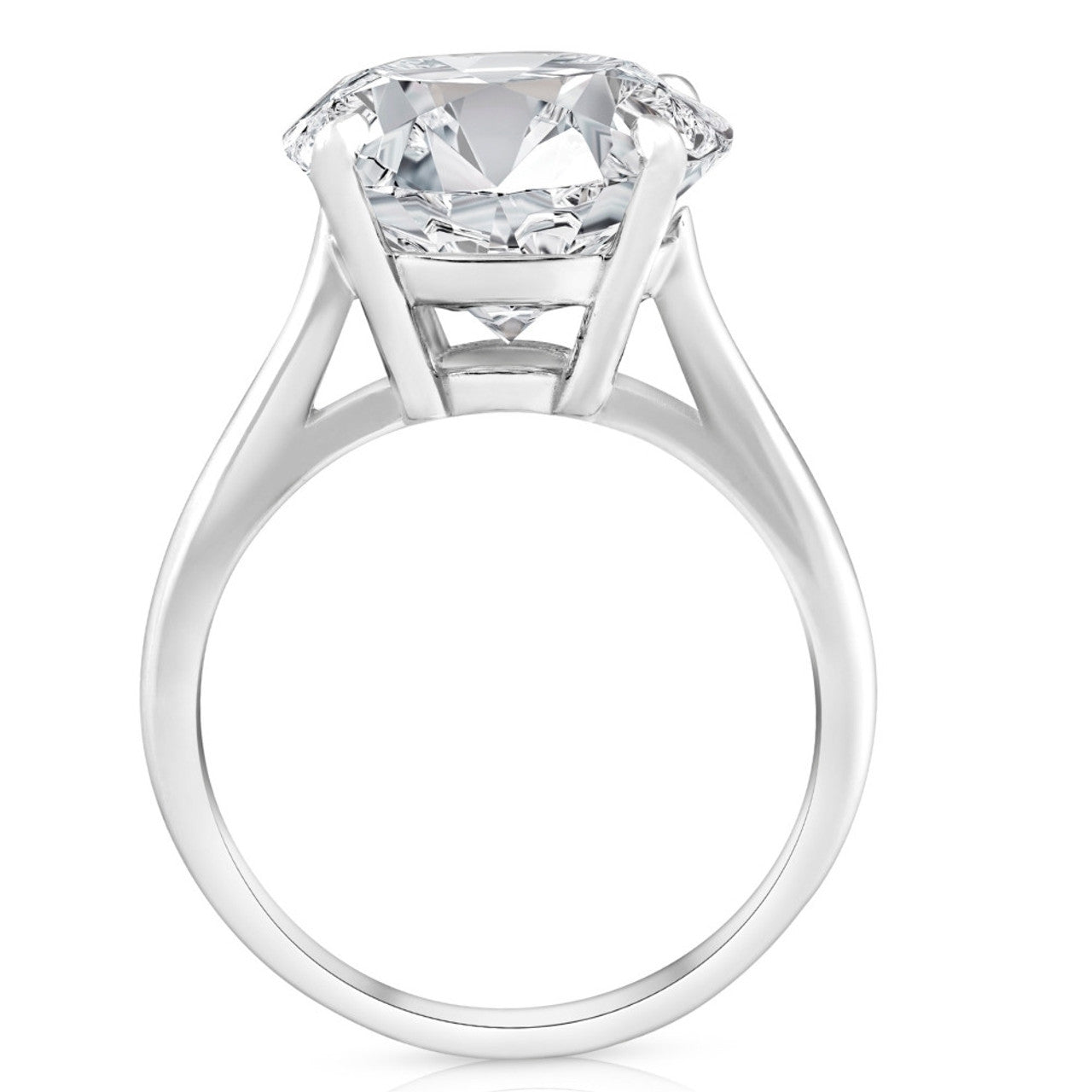 Certified 6 Carat Round Hearts & Arrows Diamond Solitaire Engagement Ring | G-H Color, VS Clarity | 14K Gold Finish