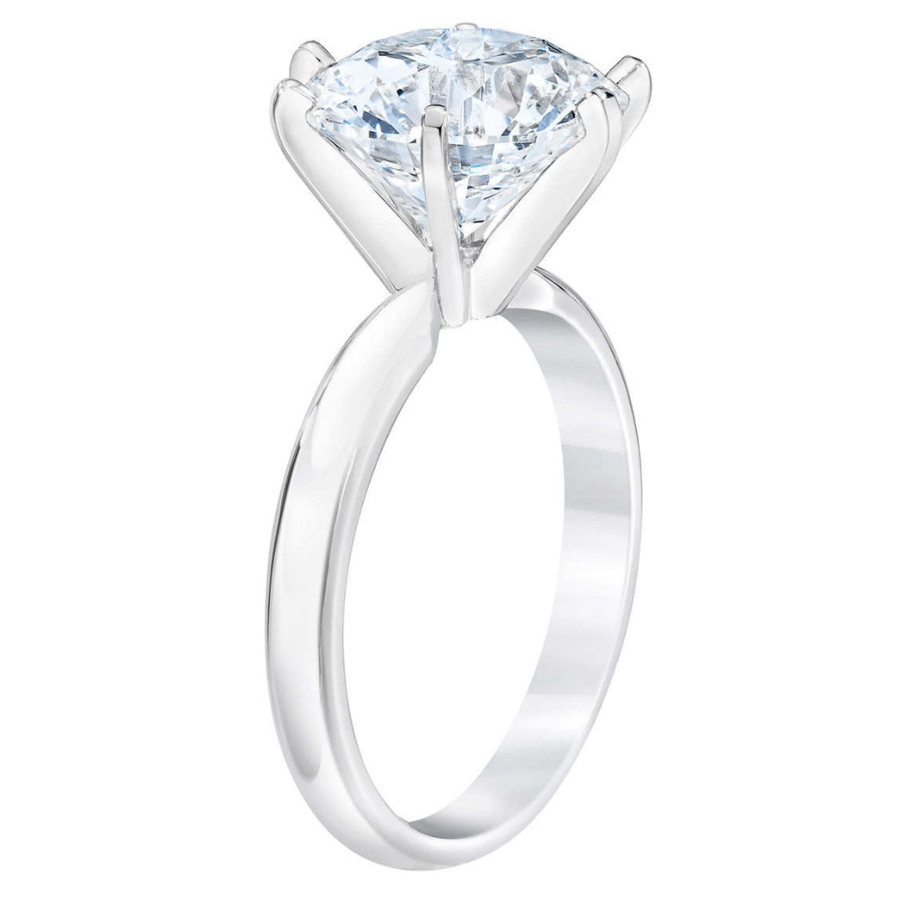 Certified 5 Carat Round Brilliant Diamond Solitaire Engagement Ring | G-H Color, VS Clarity | 14K Gold Finish