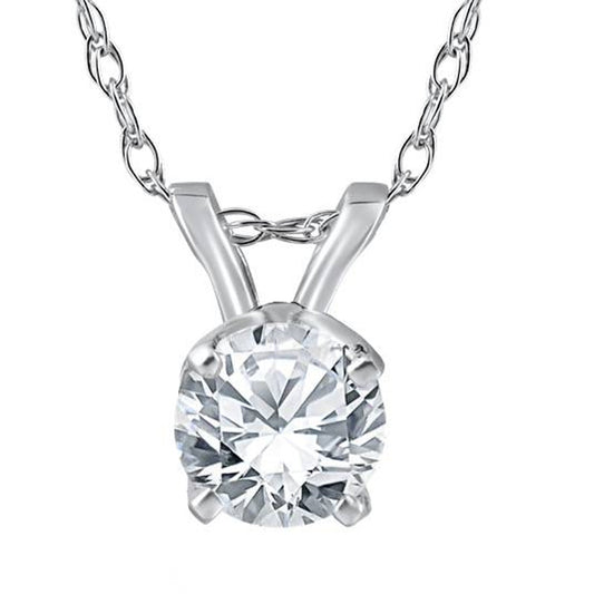 2.50 Ct Natural Diamond Solitaire Pendant in 925 Silver with 14K White Gold Plating | G–H Color, I1 Clarity | IGL&I Certified