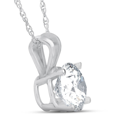 1.05 Ct Natural Diamond Solitaire Pendant in 14K White Gold | IGL&I Certified | H-I Color, I3 Clarity
