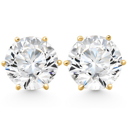2 Ct TW Sylvie Round Diamond Stud Earrings | G–H Color, VS2–SI1 Clarity | 14K White Gold Finish with Push Butterfly Backs