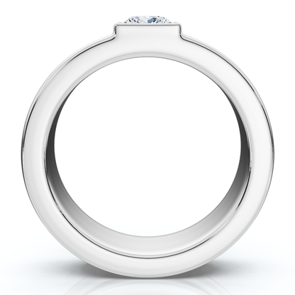 Men’s Certified Princess Cut Diamond Bezel Wedding Ring | G-H Color, VS Clarity | 14K Gold Finish