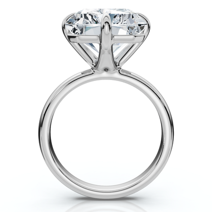 Certified 6 Carat Radiant Cut Diamond Solitaire Engagement Ring | G-H Color, VS Clarity | 14K Gold Finish