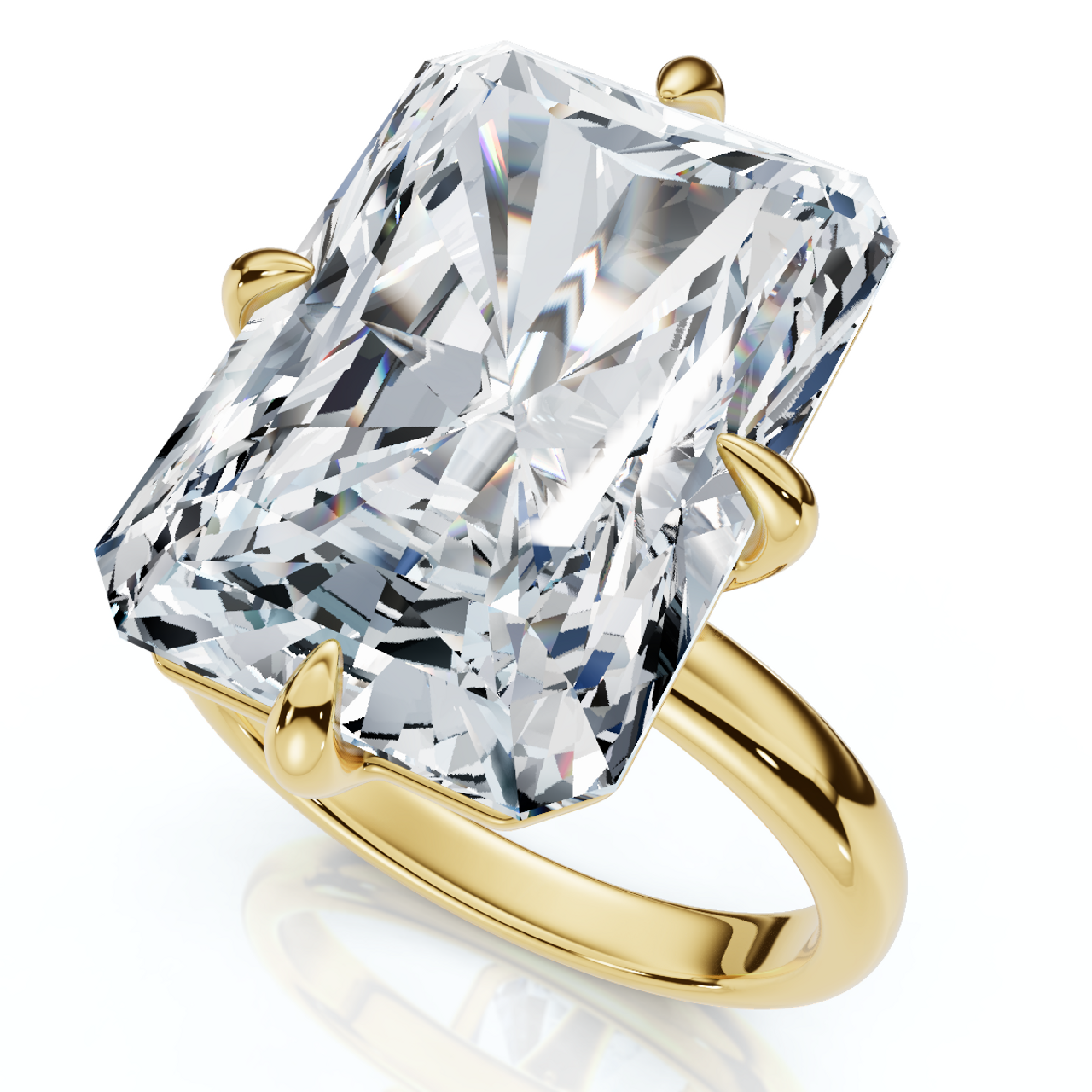 Certified 6 Carat Radiant Cut Diamond Solitaire Engagement Ring | G-H Color, VS Clarity | 14K Gold Finish