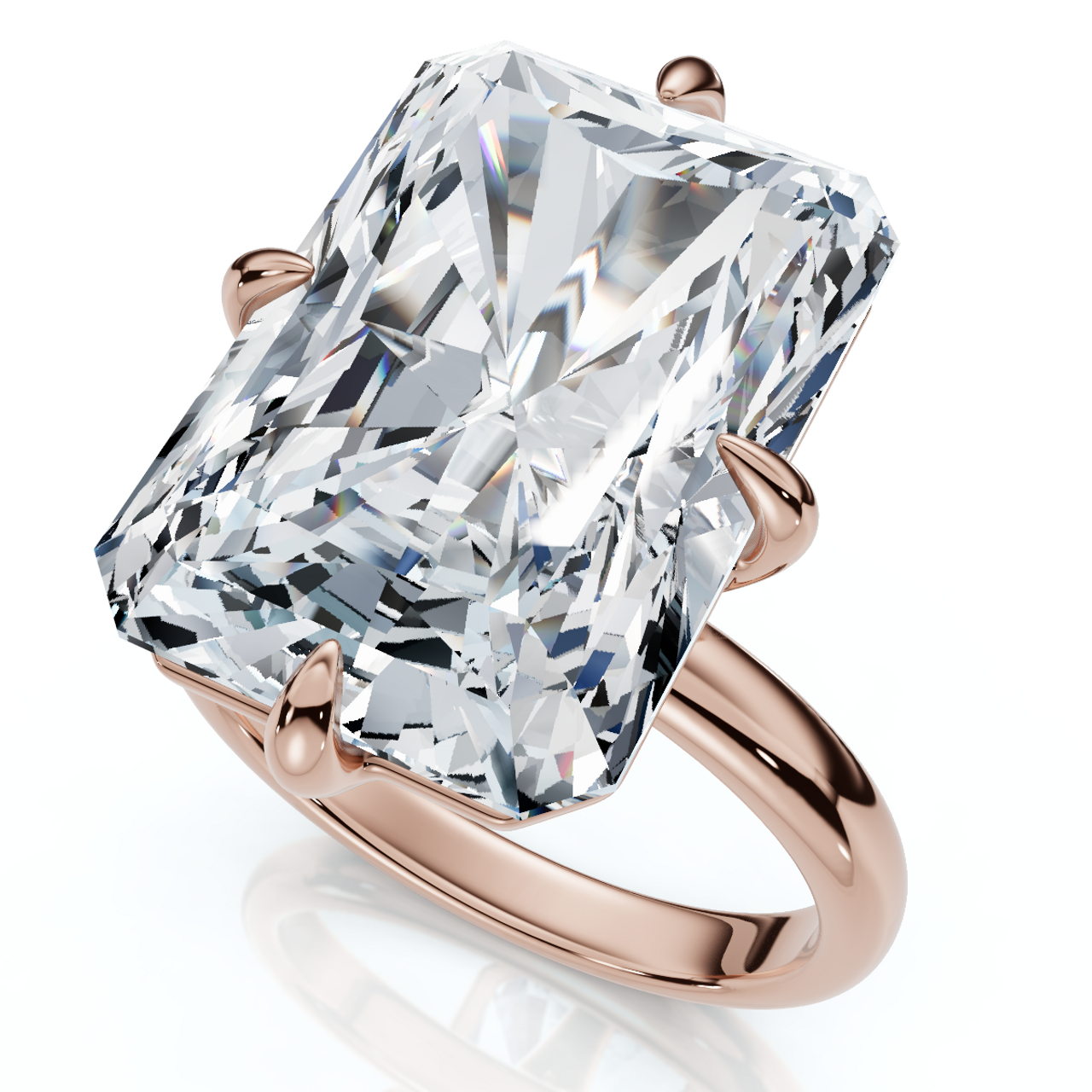 Certified 6 Carat Radiant Cut Diamond Solitaire Engagement Ring | G-H Color, VS Clarity | 14K Gold Finish