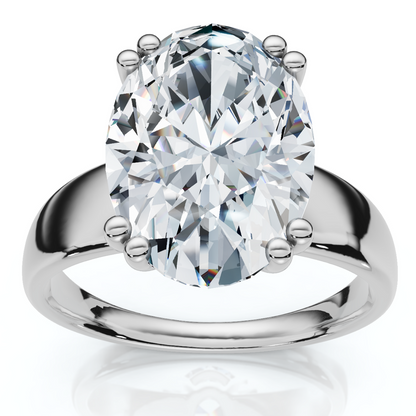 Certified 4 Carat Oval Cut Diamond Solitaire Engagement Ring | G-H Color, VS Clarity | 14K Gold Finish