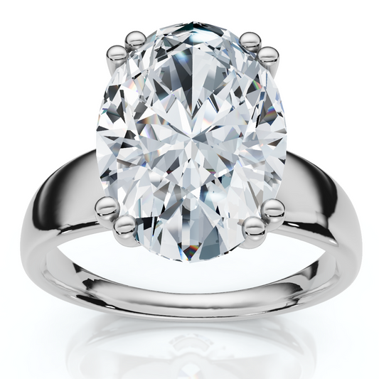Certified 4 Carat Oval Cut Diamond Solitaire Engagement Ring | G-H Color, VS Clarity | 14K Gold Finish