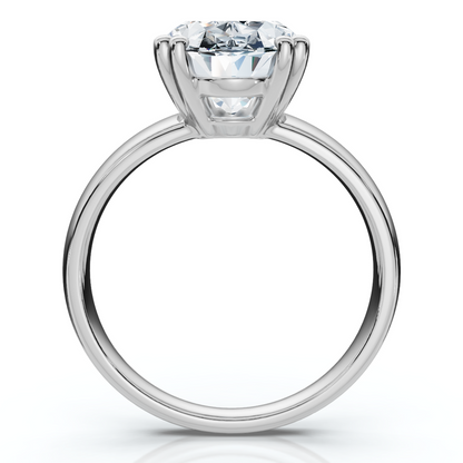 Certified 4 Carat Oval Cut Diamond Solitaire Engagement Ring | G-H Color, VS Clarity | 14K Gold Finish