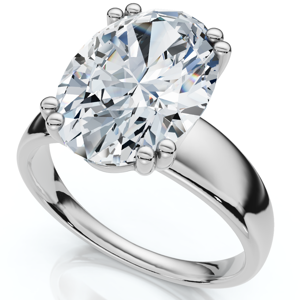 Certified 4 Carat Oval Cut Diamond Solitaire Engagement Ring | G-H Color, VS Clarity | 14K Gold Finish
