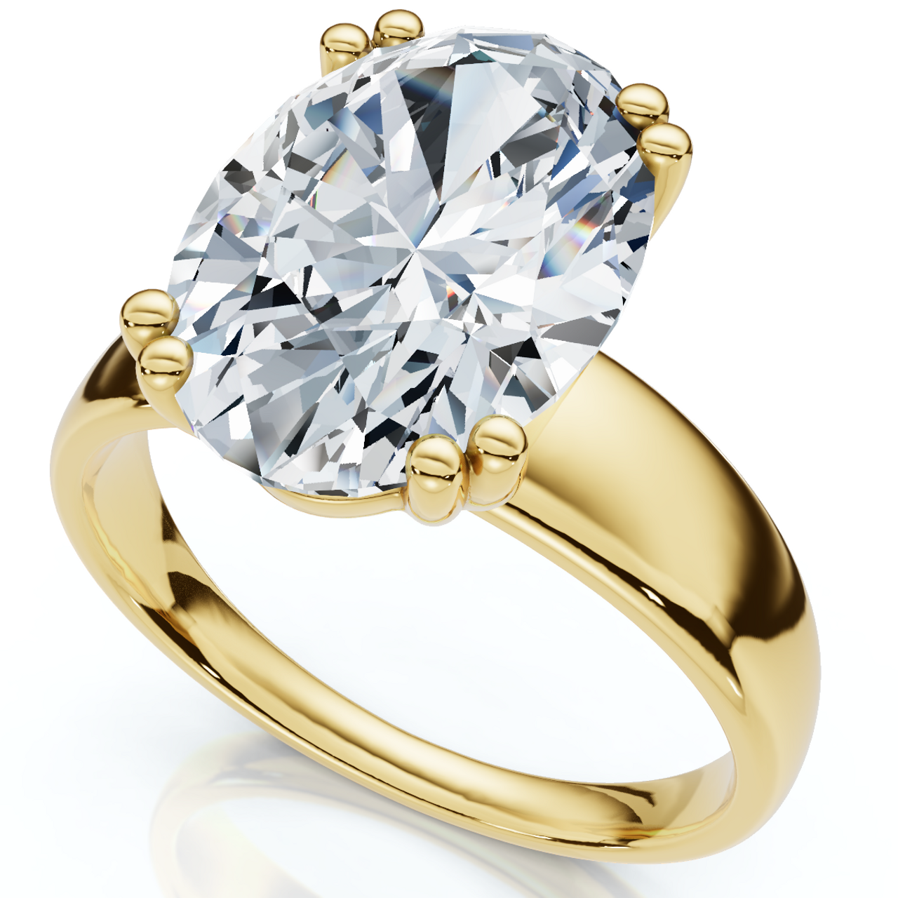 Certified 4 Carat Oval Cut Diamond Solitaire Engagement Ring | G-H Color, VS Clarity | 14K Gold Finish