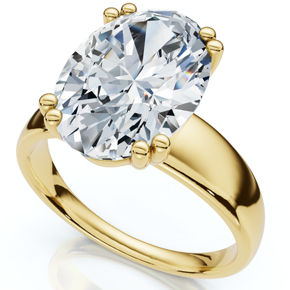 Certified 4 Carat Oval Cut Diamond Solitaire Engagement Ring | G-H Color, VS Clarity | 14K Gold Finish