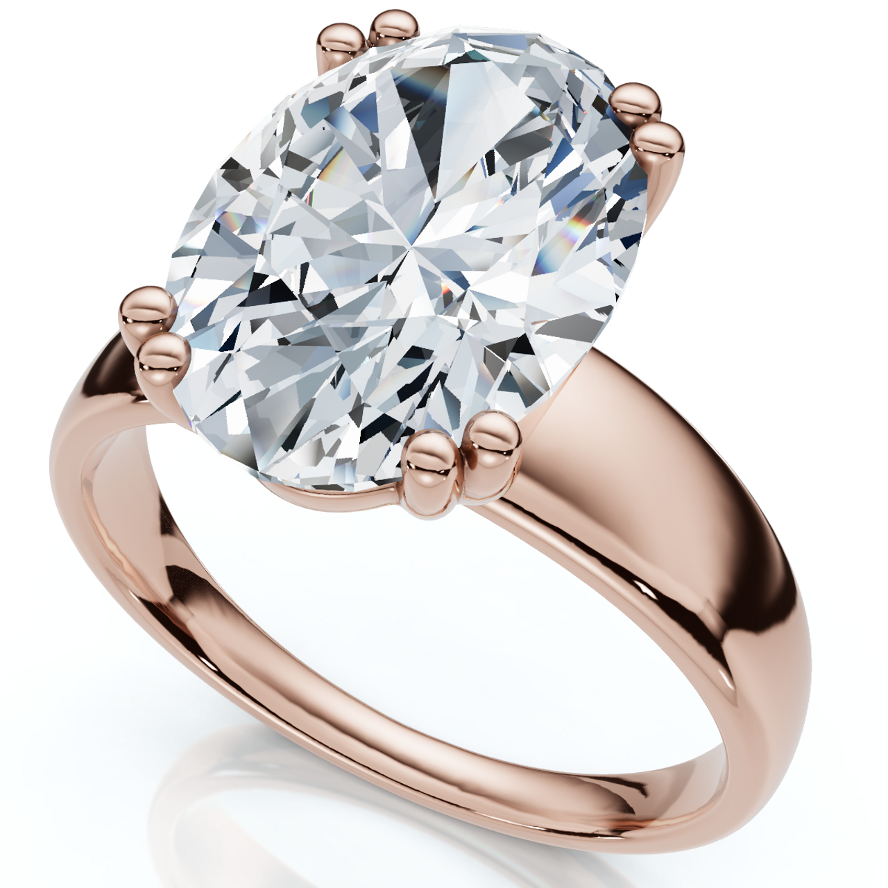 Certified 4 Carat Oval Cut Diamond Solitaire Engagement Ring | G-H Color, VS Clarity | 14K Gold Finish