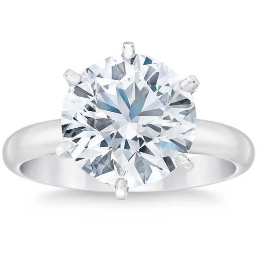 Certified 5 Carat Round Brilliant Diamond Solitaire Engagement Ring | G-H Color, VS Clarity | 14K Gold Finish