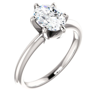 Certified 1 Carat Oval Cut Diamond Solitaire Engagement Ring | G-H Color, VS Clarity | 14K Gold Finish