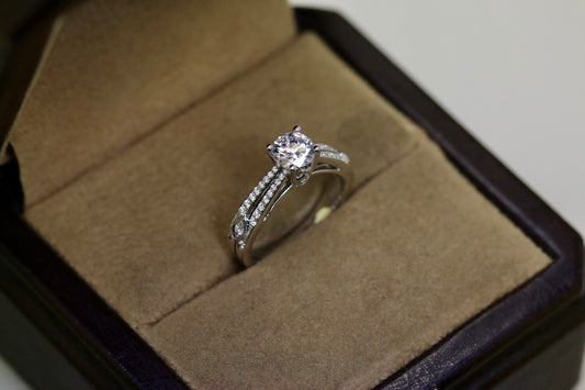 Split Shank Pavé Set Diamond Engagement Ring | Elegant Design with Brilliant Sparkle