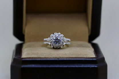 Diamond Cluster Pavé Set Engagement Ring | Brilliant Sparkle & Timeless Design