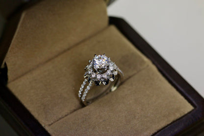 Diamond Cluster Pavé Set Engagement Ring | Brilliant Sparkle & Timeless Design