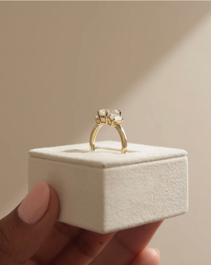 4.90 Ct Emerald Cut Trilogy Engagement Ring | Natural HPHT White Diamonds | 925 Silver with 14K Gold Plating | Kesh Gemstone