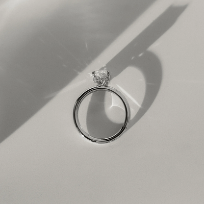 5.90 Ct Radiant Cut White Diamond Solitaire Ring | G Color VVS1 | 14K Gold Plated 925 Silver