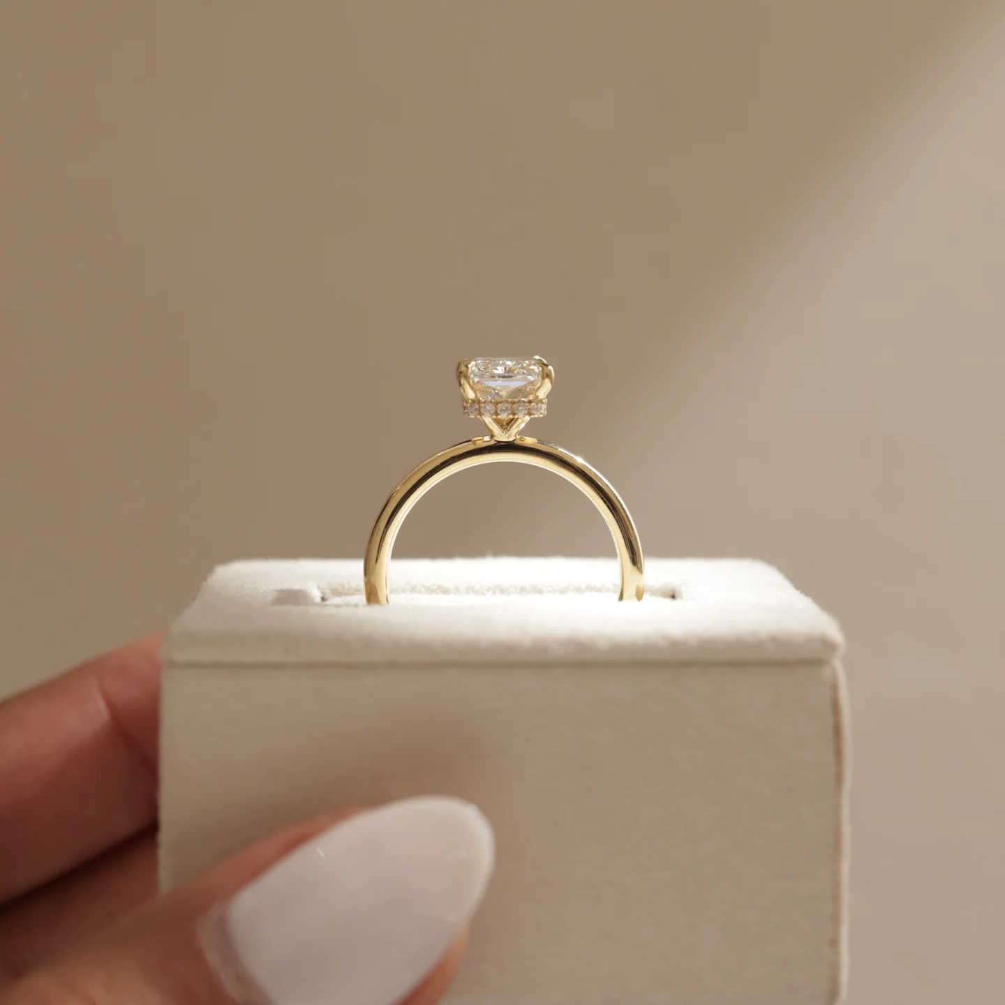 5.90 Ct Radiant Cut White Diamond Solitaire Ring | G Color VVS1 | 14K Gold Plated 925 Silver