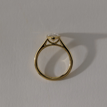 6.74 Ct Marquise Cut White Diamond Solitaire Ring | F Color VS1 | 14K Gold Plated Silver Brilliance